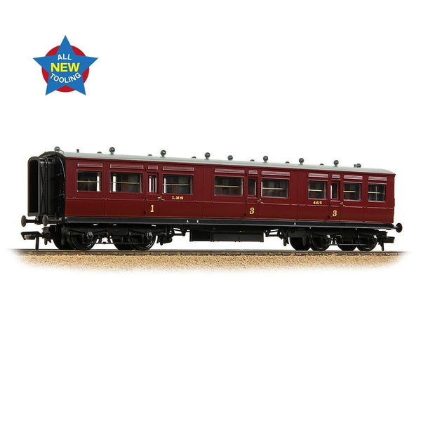 Bachmann 39-863 LNWR 50ft Arc Roof Composite Corridor LMS Crimson Lake
