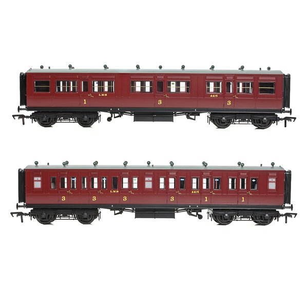 Bachmann 39-863 LNWR 50ft Arc Roof Composite Corridor LMS Crimson Lake
