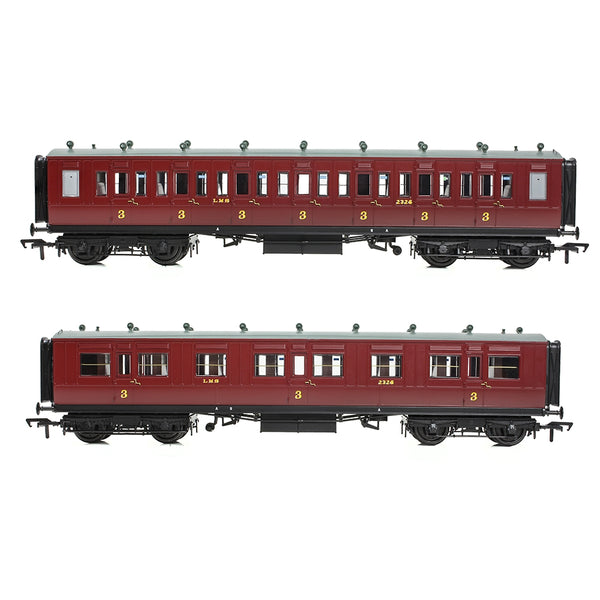 Bachmann 39-873 LNWR 50ft Arc Roof Third Corridor LMS Crimson Lake