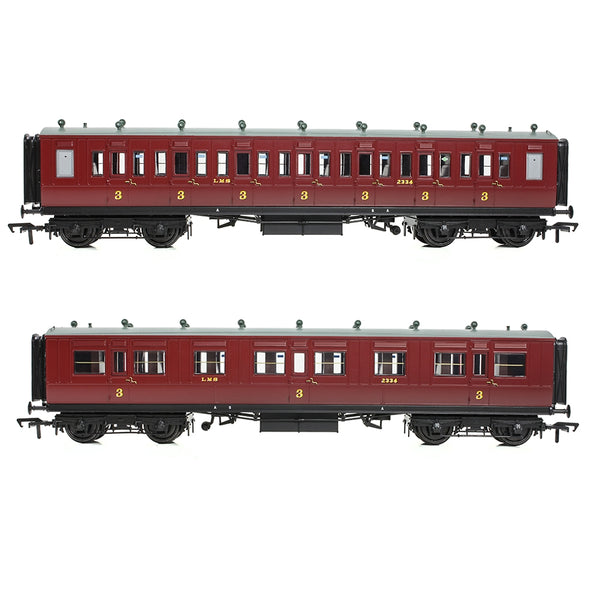 Bachmann 39-873A LNWR 50ft Arc Roof Third Corridor LMS Crimson Lake