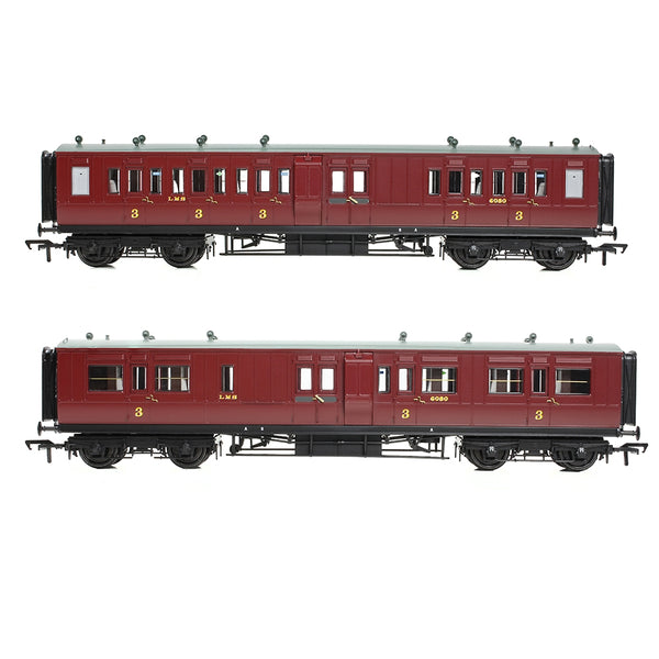 Bachmann 39-883 LNWR 50ft Arc Roof Brake Third Corridor LMS Crimson Lake
