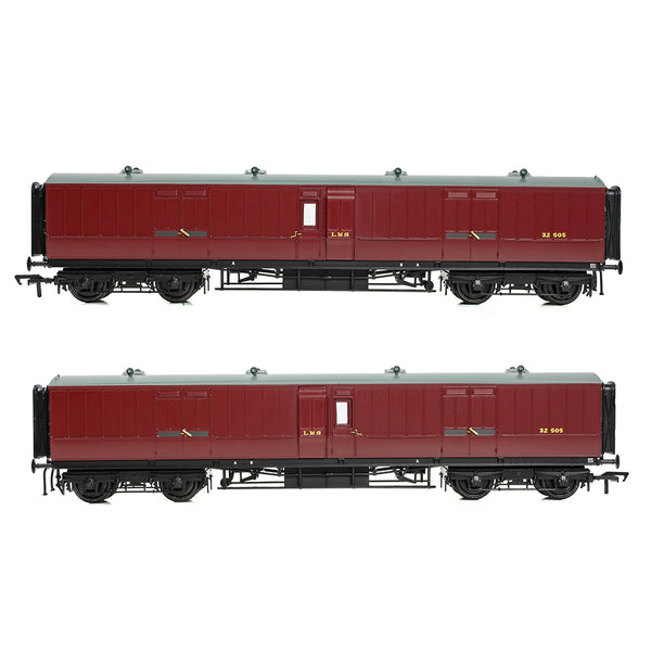 Bachmann 39-893 LNWR 50ft Arc Roof Full Brake LMS Crimson Lake