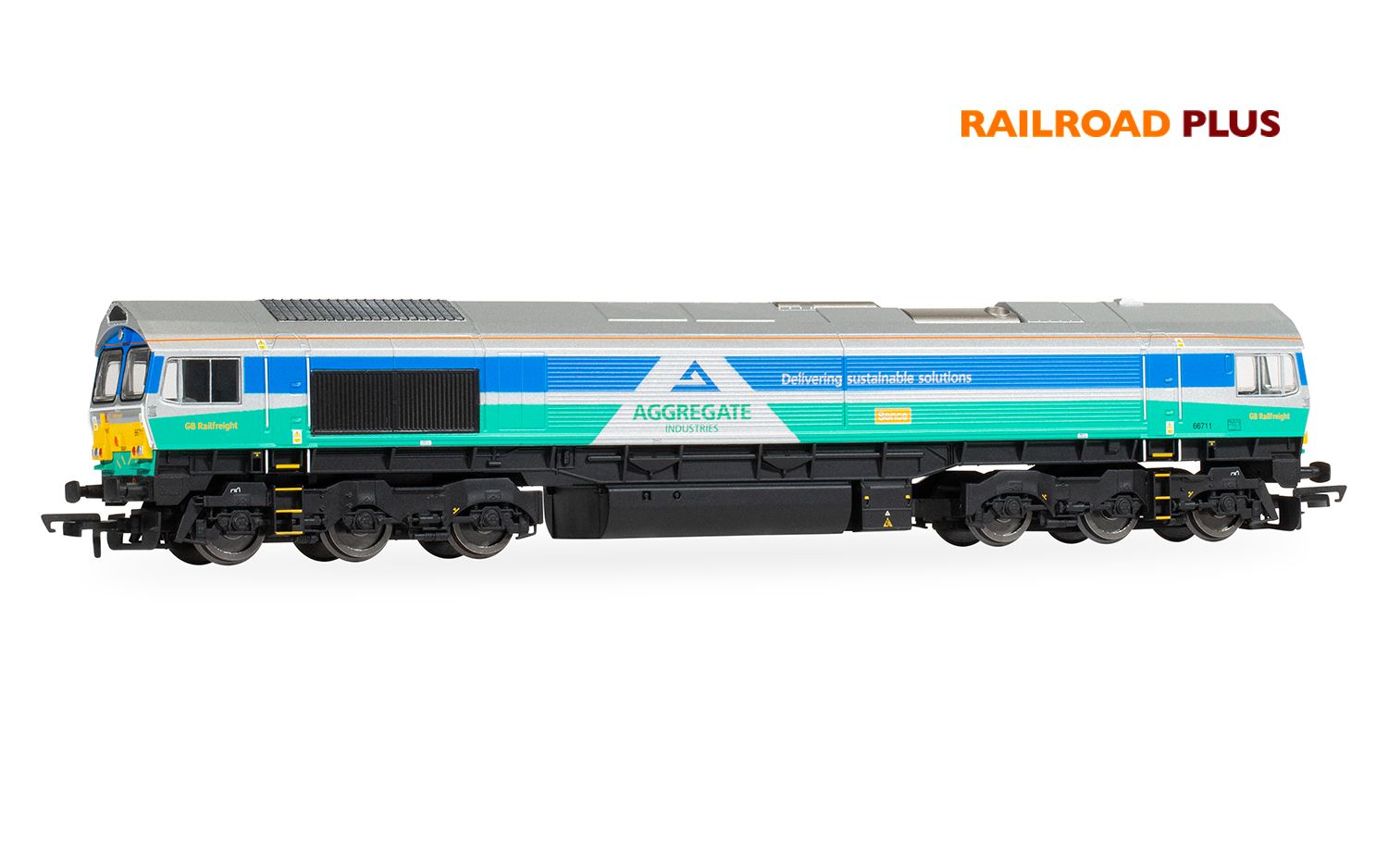 Hornby R30428 RailRoad Plus: Class 66 - Aggregates Industries - 66711 'Sence'