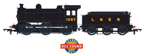 Oxford Rail OR76J26001XS LNER Class J26 Locomotive LNER Black 1057 DCC Sound Fitted
