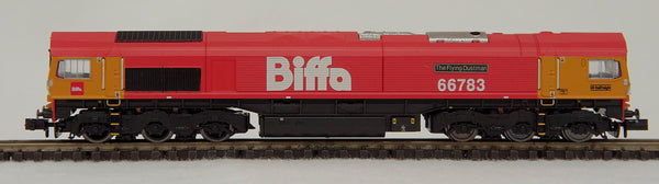 Dapol Class 66 66783 "The Flying Dustman" GBRf  Biffa Livery GM2210102 N Gauge