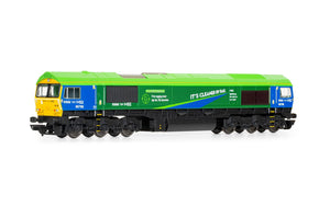 Hornby R30151 GBRf, HS2 Class 66, Co-Co, 66796 'The Green Progressor' - Era 11